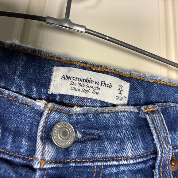 Abercrombie Jeans 27W 27inseam 4 The 90s Straight Ultra High Rise Stone Washed - Picture 7 of 9